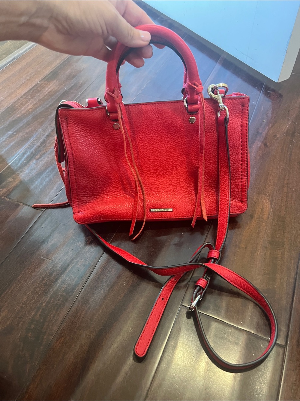 Rebecca Minkoff Red Pebbled Leather Mini Satchel
